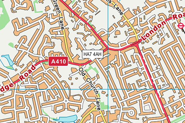 HA7 4AH map - OS VectorMap District (Ordnance Survey)