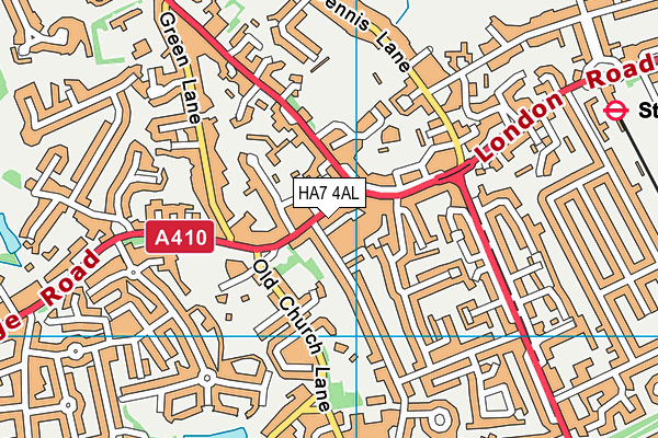 HA7 4AL map - OS VectorMap District (Ordnance Survey)