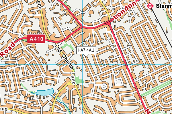 HA7 4AU map - OS VectorMap District (Ordnance Survey)