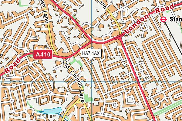 HA7 4AX map - OS VectorMap District (Ordnance Survey)