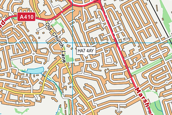 HA7 4AY map - OS VectorMap District (Ordnance Survey)