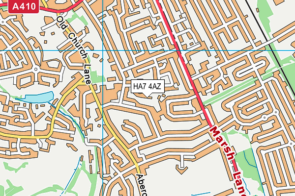 HA7 4AZ map - OS VectorMap District (Ordnance Survey)