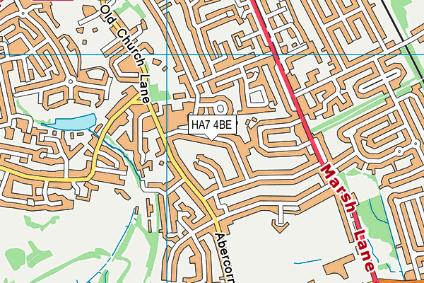 HA7 4BE map - OS VectorMap District (Ordnance Survey)