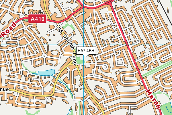 HA7 4BH map - OS VectorMap District (Ordnance Survey)