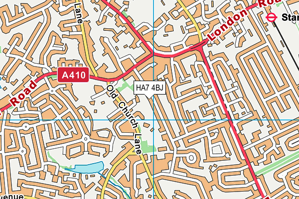 HA7 4BJ map - OS VectorMap District (Ordnance Survey)