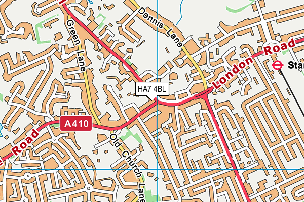 HA7 4BL map - OS VectorMap District (Ordnance Survey)