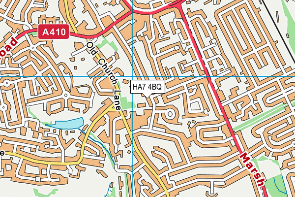 Stanmore College map (HA7 4BQ) - OS VectorMap District (Ordnance Survey)