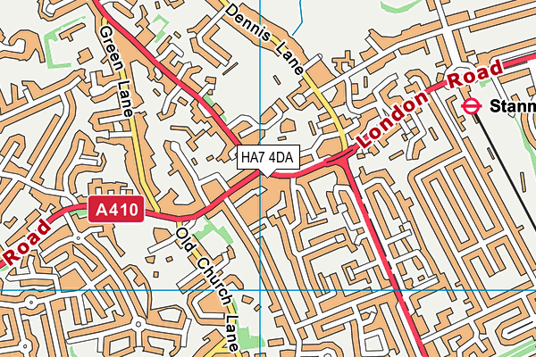 HA7 4DA map - OS VectorMap District (Ordnance Survey)