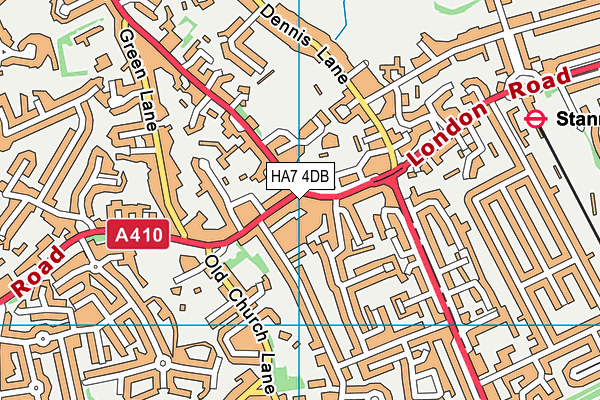 HA7 4DB map - OS VectorMap District (Ordnance Survey)