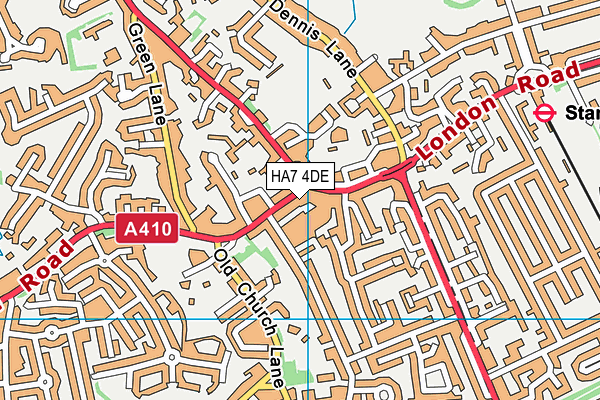 HA7 4DE map - OS VectorMap District (Ordnance Survey)