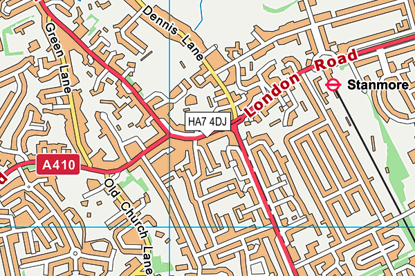 HA7 4DJ map - OS VectorMap District (Ordnance Survey)