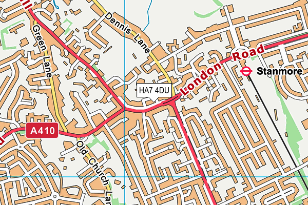 HA7 4DU map - OS VectorMap District (Ordnance Survey)