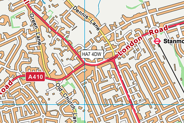 HA7 4DW map - OS VectorMap District (Ordnance Survey)