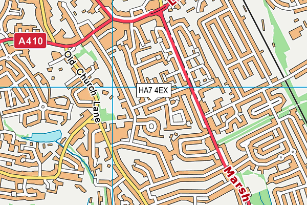 HA7 4EX map - OS VectorMap District (Ordnance Survey)