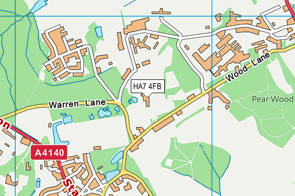 HA7 4FB map - OS VectorMap District (Ordnance Survey)