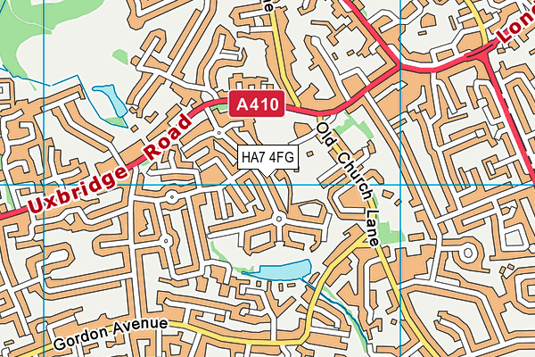 HA7 4FG map - OS VectorMap District (Ordnance Survey)