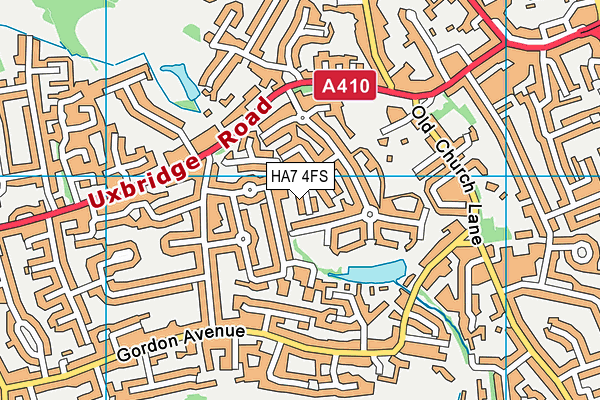 HA7 4FS map - OS VectorMap District (Ordnance Survey)