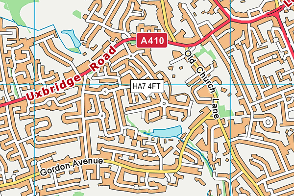 HA7 4FT map - OS VectorMap District (Ordnance Survey)