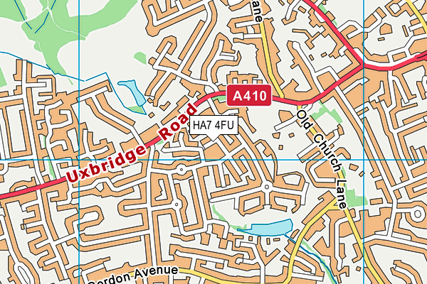 HA7 4FU map - OS VectorMap District (Ordnance Survey)