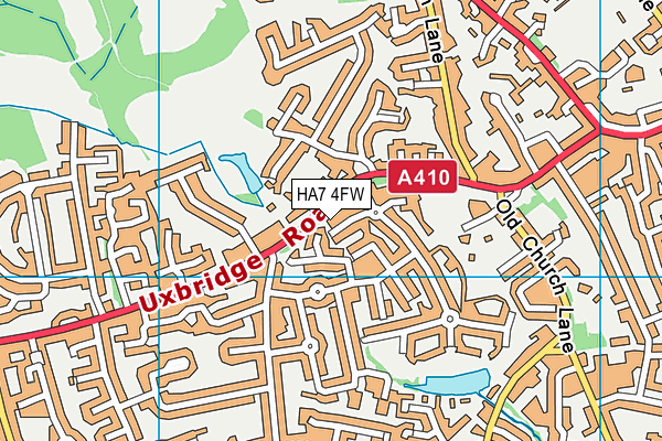 HA7 4FW map - OS VectorMap District (Ordnance Survey)