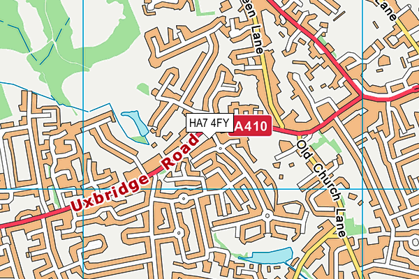 HA7 4FY map - OS VectorMap District (Ordnance Survey)