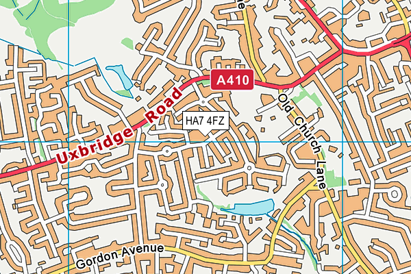 HA7 4FZ map - OS VectorMap District (Ordnance Survey)