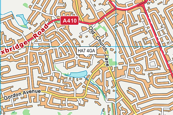 HA7 4GA map - OS VectorMap District (Ordnance Survey)