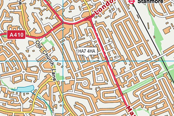 HA7 4HA map - OS VectorMap District (Ordnance Survey)