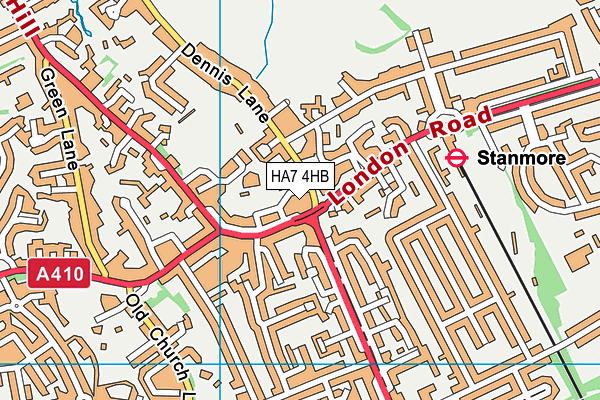 HA7 4HB map - OS VectorMap District (Ordnance Survey)