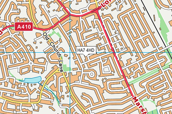 HA7 4HD map - OS VectorMap District (Ordnance Survey)