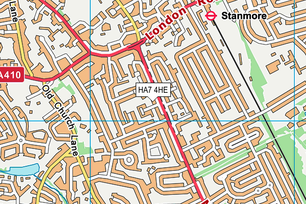 HA7 4HE map - OS VectorMap District (Ordnance Survey)