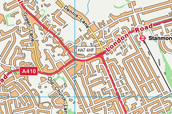 HA7 4HF map - OS VectorMap District (Ordnance Survey)