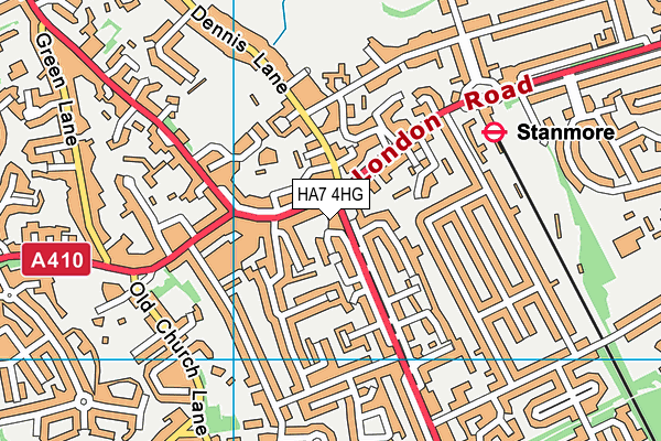 HA7 4HG map - OS VectorMap District (Ordnance Survey)