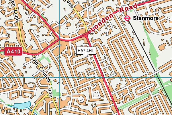 HA7 4HL map - OS VectorMap District (Ordnance Survey)
