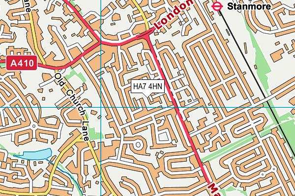 HA7 4HN map - OS VectorMap District (Ordnance Survey)