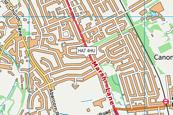 HA7 4HU map - OS VectorMap District (Ordnance Survey)