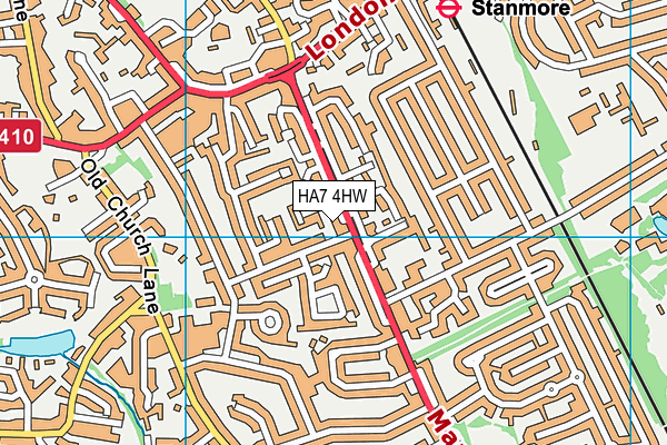 HA7 4HW map - OS VectorMap District (Ordnance Survey)