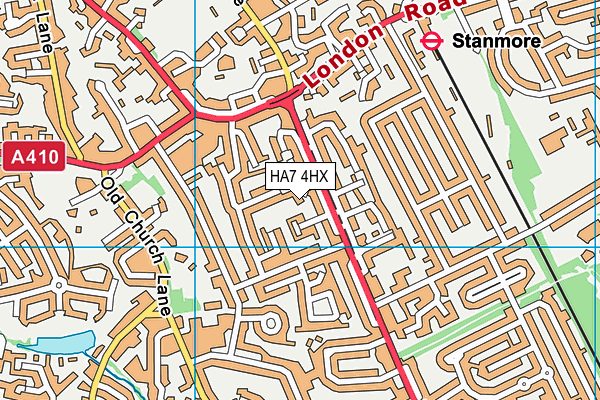 HA7 4HX map - OS VectorMap District (Ordnance Survey)