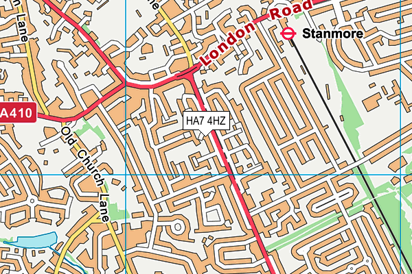 HA7 4HZ map - OS VectorMap District (Ordnance Survey)