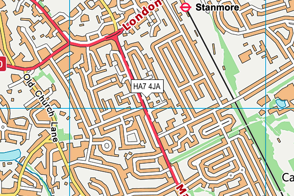 HA7 4JA map - OS VectorMap District (Ordnance Survey)