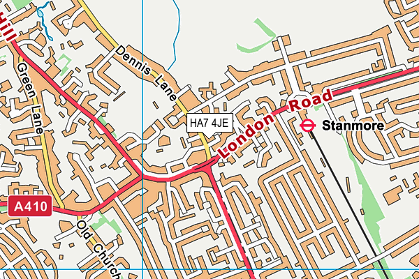 HA7 4JE map - OS VectorMap District (Ordnance Survey)