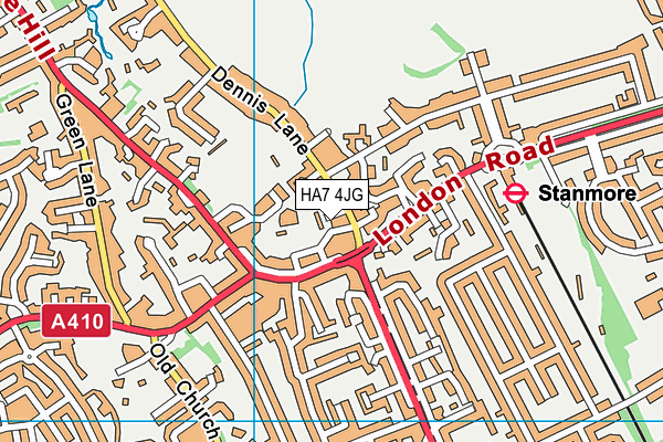 HA7 4JG map - OS VectorMap District (Ordnance Survey)