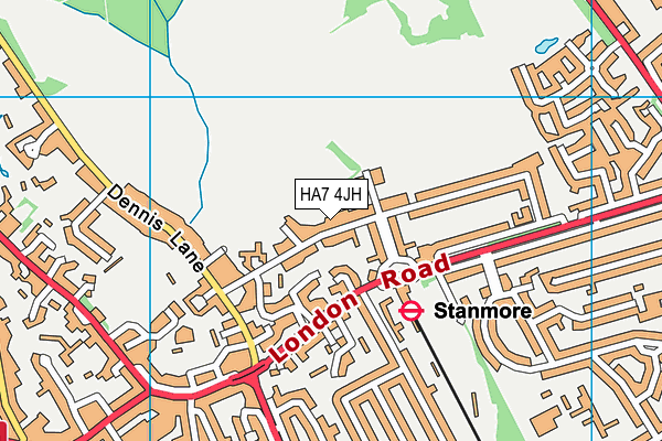 HA7 4JH map - OS VectorMap District (Ordnance Survey)