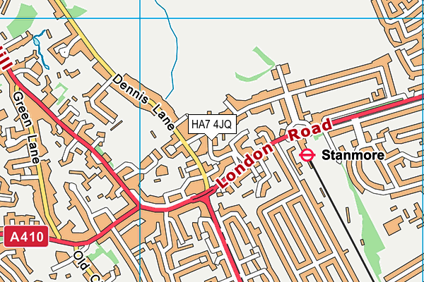 HA7 4JQ map - OS VectorMap District (Ordnance Survey)