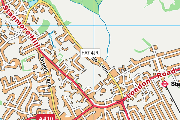 HA7 4JR map - OS VectorMap District (Ordnance Survey)