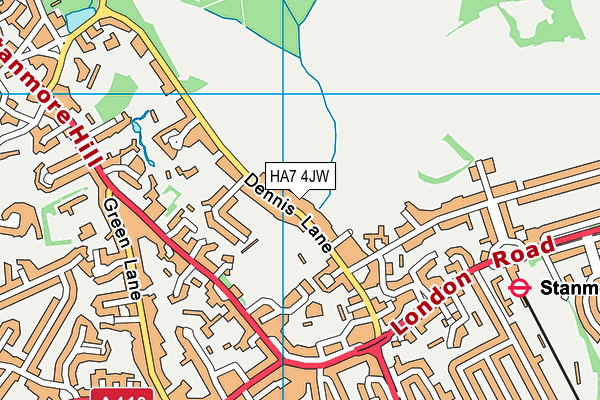 HA7 4JW map - OS VectorMap District (Ordnance Survey)