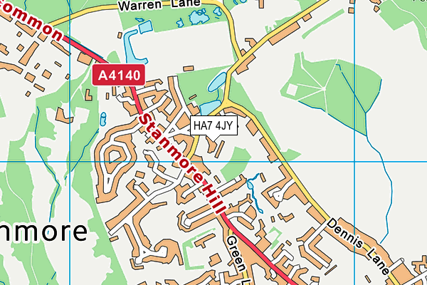 HA7 4JY map - OS VectorMap District (Ordnance Survey)