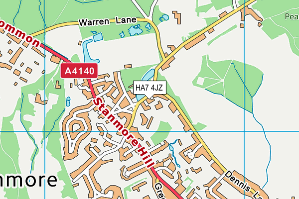 HA7 4JZ map - OS VectorMap District (Ordnance Survey)