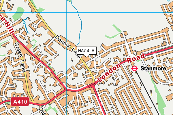 HA7 4LA map - OS VectorMap District (Ordnance Survey)