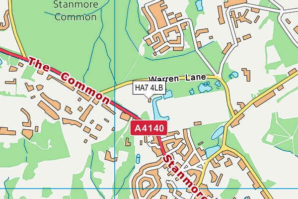 Stanmore Common map (HA7 4LB) - OS VectorMap District (Ordnance Survey)